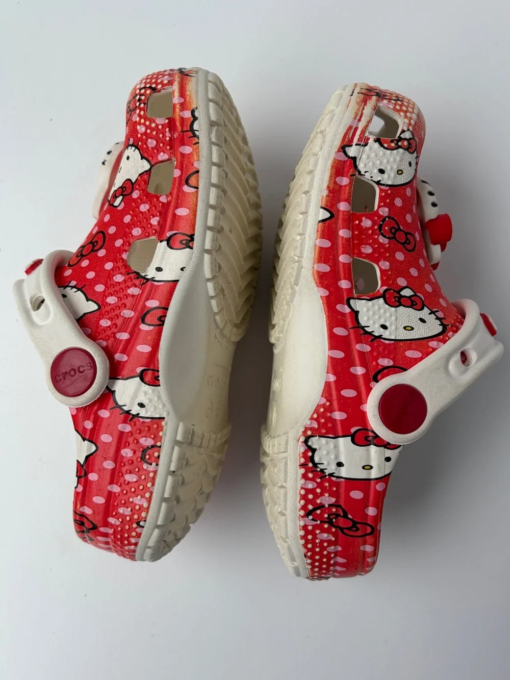 Crocs X Hello Kitty Sandals Slip On‎ Clogs Red & White Toddler C9